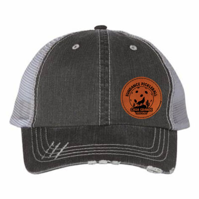 Sundance Pickleball Leather Patch - Mega Cap Herringbone Cotton Twill Mesh Cap Thumbnail